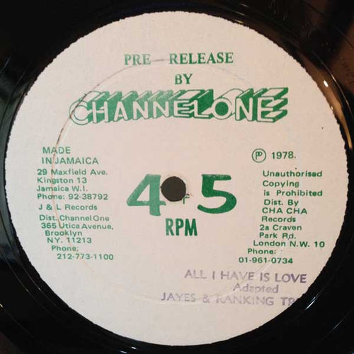 The Jays-All I Have Is Love LP