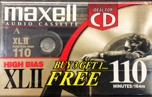 Maxell XLII 110 Blank Cassette 4-Pack