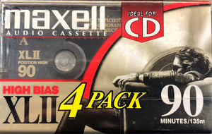 Maxell XLII 90 Blank Cassette 4-Pack