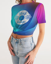 Load image into Gallery viewer, Women&#39;s Classic Twist-Front Cropped Tee - Rainbow Abstract