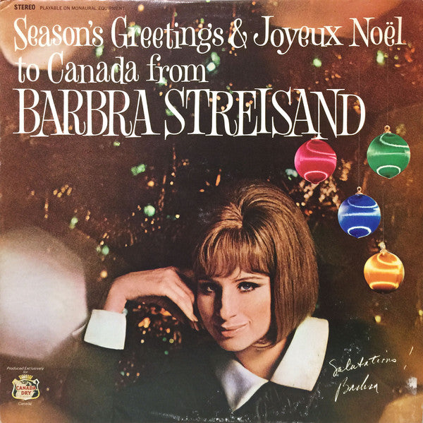 Barbra Streisand-Season's Greetings & Joyeux Noel To Canada From Barbra Streisand...And Friends LP